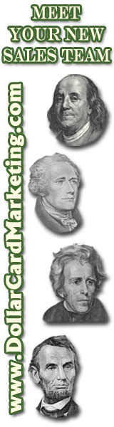 dollar bill business cards and drop cards